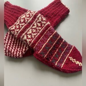 Woolen handknit socks mid-calf length - new - no tags. Handmade.